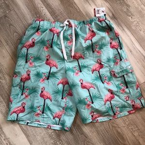 Fun flamingo swim shorts! Lg